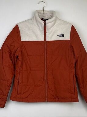 The North Face North Peak Puffer Sherpa Insulated Fleece Rust Jacket Size Medium